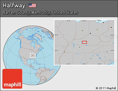 Gray Location Map of Halfway