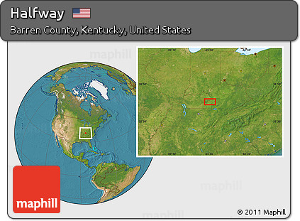 Satellite Location Map of Halfway
