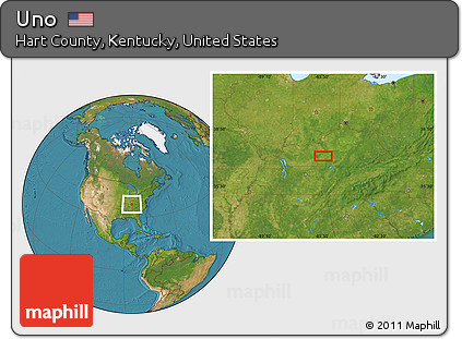 Satellite Location Map of Uno
