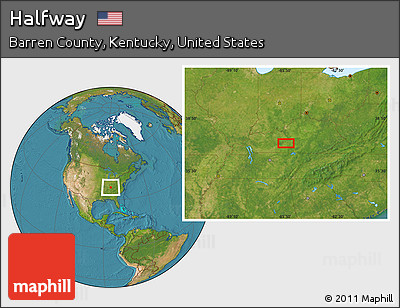 Satellite Location Map of Halfway