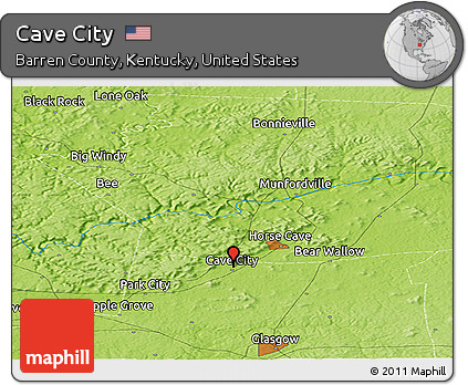 Physical Panoramic Map of Cave City