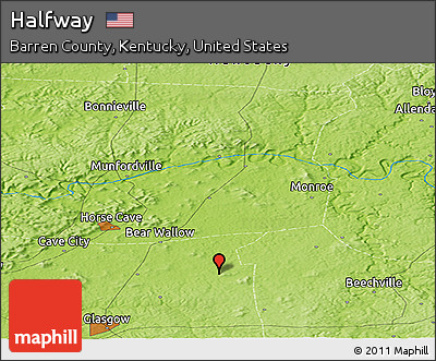 Physical Panoramic Map of Halfway