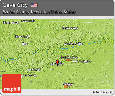 Physical Panoramic Map of Cave City