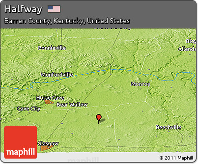 Physical Panoramic Map of Halfway