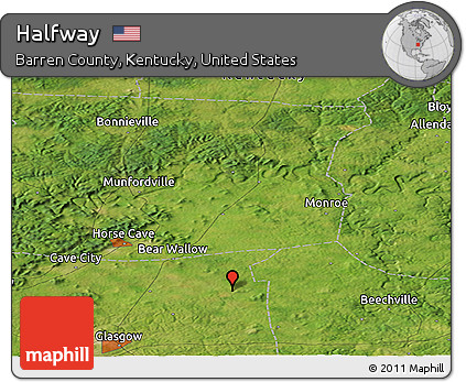 Satellite Panoramic Map of Halfway