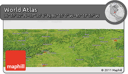 Satellite Panoramic Map of the Area around 37° 14' 49" N, 85° 46' 30" W