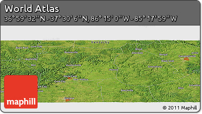 Satellite Panoramic Map of the Area around 37° 14' 49" N, 85° 46' 30" W