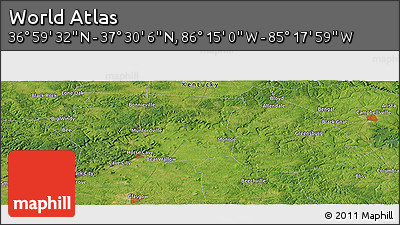Satellite Panoramic Map of the Area around 37° 14' 49" N, 85° 46' 30" W
