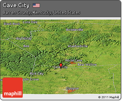 Satellite Panoramic Map of Cave City