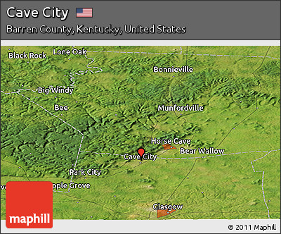 Satellite Panoramic Map of Cave City