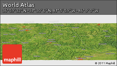 Satellite Panoramic Map of the Area around 37° 14' 49" N, 86° 37' 30" W