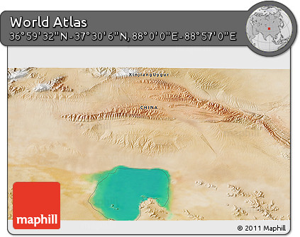 Satellite 3D Map of the Area around 37° 14' 49" N, 88° 28' 29" E