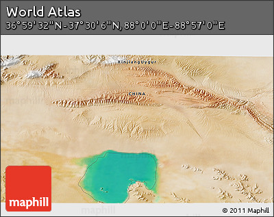 Satellite 3D Map of the Area around 37° 14' 49" N, 88° 28' 29" E