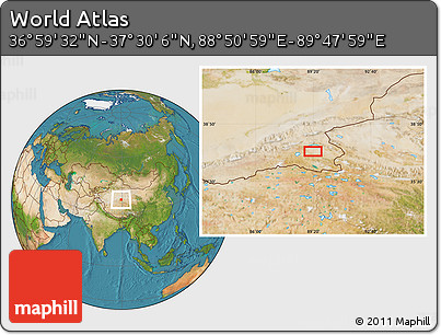 Satellite Location Map of the Area around 37° 14' 49" N, 89° 19' 29" E