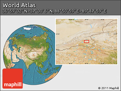 Satellite Location Map of the Area around 37° 14' 49" N, 89° 19' 29" E