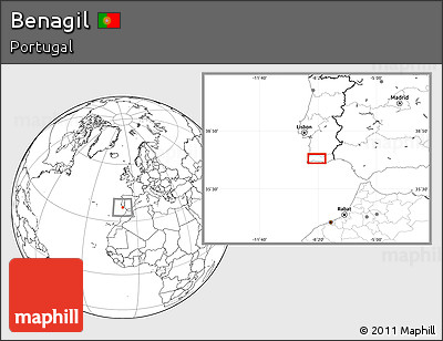 Blank Location Map of Benagil