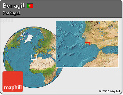 Satellite Location Map of Benagil