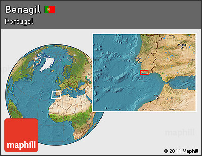Satellite Location Map of Benagil