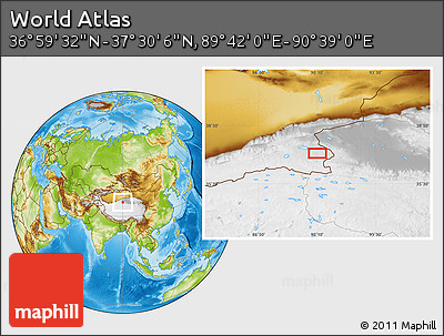 Physical Location Map of the Area around 37° 14' 49" N, 90° 10' 30" E