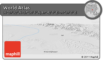 Physical Panoramic Map of the Area around 37° 14' 49" N, 90° 10' 30" E