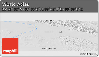 Physical Panoramic Map of the Area around 37° 14' 49" N, 90° 10' 30" E