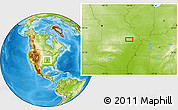 Physical Location Map of the area around 37° 14' 49" N, 90° 52' 30" W