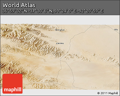 Satellite 3D Map of the Area around 37° 14' 49" N, 91° 52' 30" E