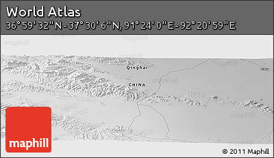 Physical Panoramic Map of the Area around 37° 14' 49" N, 91° 52' 30" E