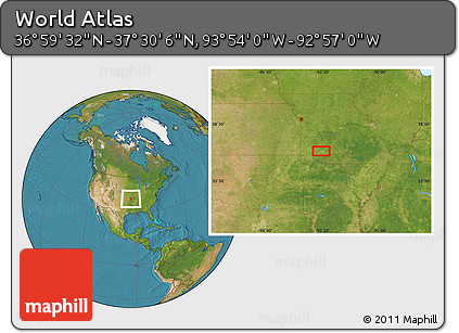 Satellite Location Map of the Area around 37° 14' 49" N, 93° 25' 30" W