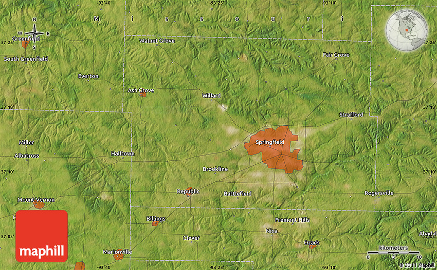 Satellite Map of Springfield