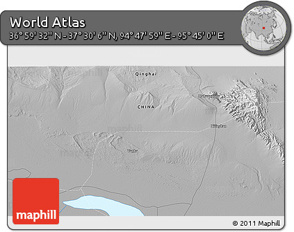 Physical 3D Map of the Area around 37° 14' 49" N, 95° 16' 30" E