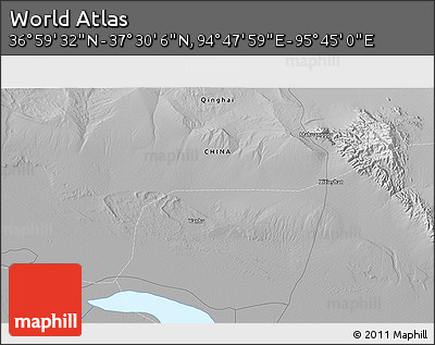 Physical 3D Map of the Area around 37° 14' 49" N, 95° 16' 30" E