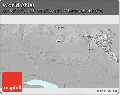 Physical 3D Map of the Area around 37° 14' 49" N, 95° 16' 30" E