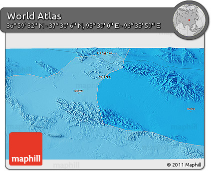 Political 3D Map of the Area around 37° 14' 49" N, 96° 7' 30" E