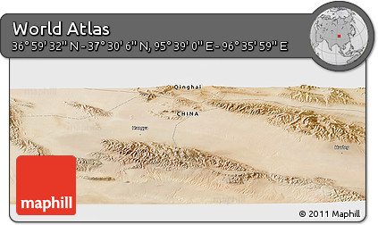 Satellite Panoramic Map of the Area around 37° 14' 49" N, 96° 7' 30" E