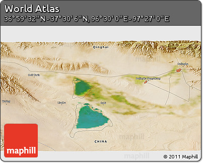 Satellite 3D Map of the Area around 37° 14' 49" N, 96° 58' 29" E