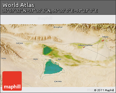 Satellite 3D Map of the Area around 37° 14' 49" N, 96° 58' 29" E