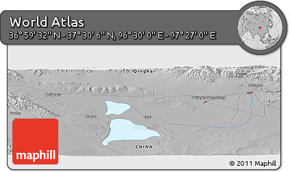 Physical Panoramic Map of the Area around 37° 14' 49" N, 96° 58' 29" E