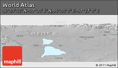 Physical Panoramic Map of the Area around 37° 14' 49" N, 96° 58' 29" E