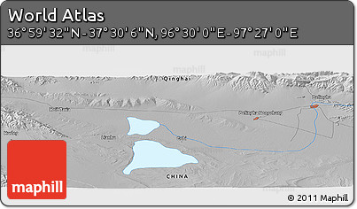 Physical Panoramic Map of the Area around 37° 14' 49" N, 96° 58' 29" E