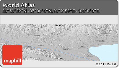 Physical Panoramic Map of the Area around 37° 14' 49" N, 99° 31' 30" E