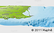 Physical Panoramic Map of the area around 37° 42' 7" N, 0° 46' 30" W