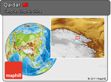 Physical Location Map of Qaidar