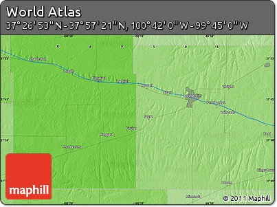 Political Map of the Area around 37° 42' 7" N, 100° 13' 29" W
