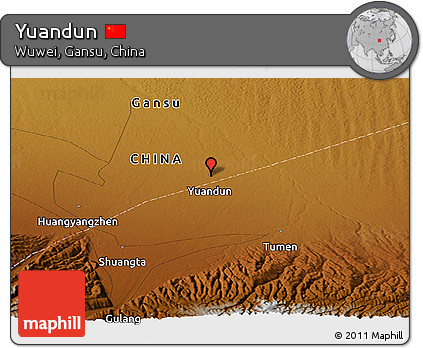 Physical Panoramic Map of Yuandun