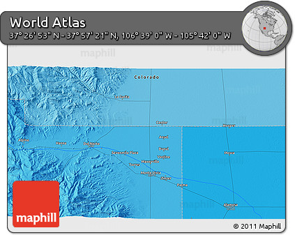 Political 3D Map of the Area around 37° 42' 7" N, 106° 10' 30" W