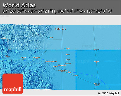 Political 3D Map of the Area around 37° 42' 7" N, 106° 10' 30" W