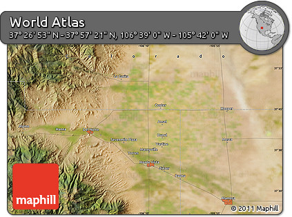 Satellite Map of the Area around 37° 42' 7" N, 106° 10' 30" W