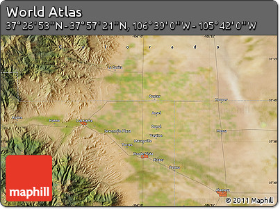 Satellite Map of the Area around 37° 42' 7" N, 106° 10' 30" W