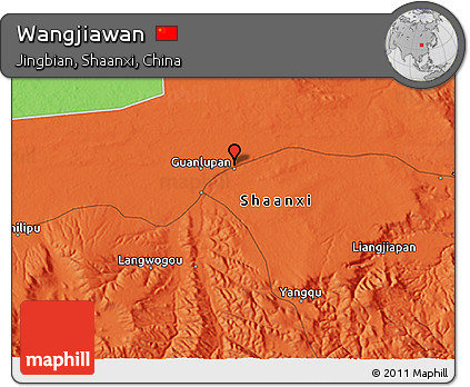 Political 3D Map of Wangjiawan